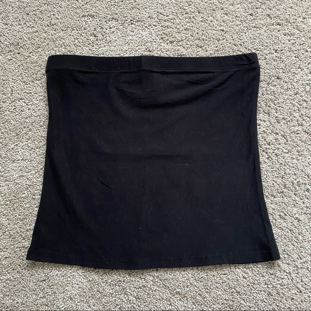 Black strapless top size medium.